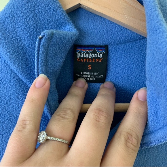 Patagonia Capilene Fleece Quarter-Zip Midweight Pullover in Size Small | Blue - Picture 8 of 10